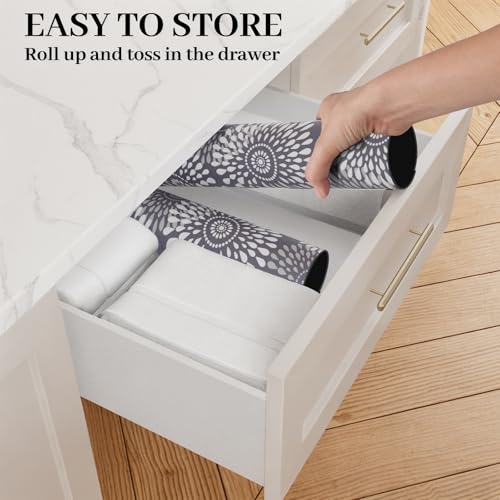 Dish Drying Mat Absorbent Kitchen Counter Mat Rubber Backing Draining Mat (Gray / 16" x 24")