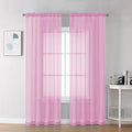 Pink Sheer Curtains 78 Inches Long 2 Panels Set for Living Room (Pink / 42"W x 78"L (Pack of 2))