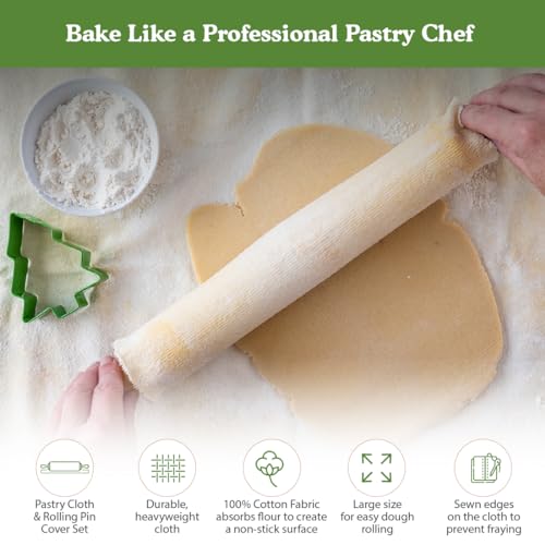 100% Cotton Rolling Pin Cover (Pack of 2 / Natural)