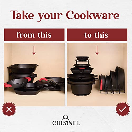 Silicone Coated Pan Organizer (Silicone Coated / 12.2" 2-Pack / Black)