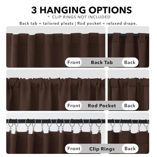 Blackout Curtains for Bedroom (Chocolate / 52"W x 54"L (Pack of 2))