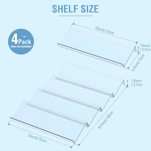 Spice Drawer Organizer 4 Tier (Large / Clear 4 Pack)