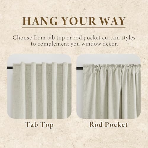 100% Blackout Beige Linen Blackout Curtains (Z - Beige / 52"W x 96"L (Pack of 2))