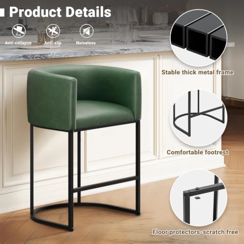 26" H Counter Height Bar Stools Set of 1 (Green / Set of 1)