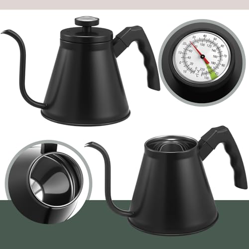 2 Pack 40 oz Stovetop Gooseneck Kettles (Black)