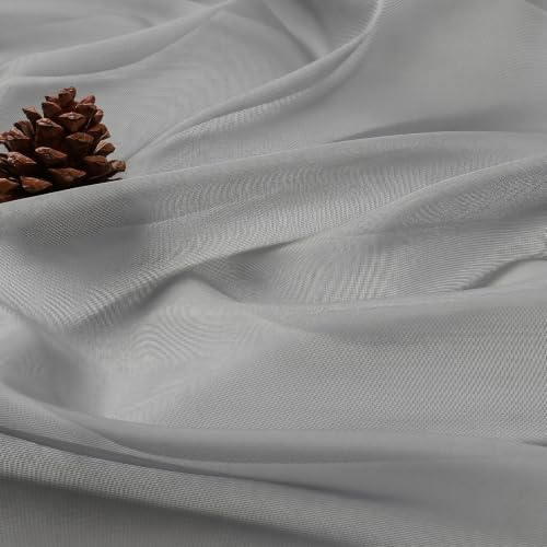 Charcoal Grey Sheer Curtains 72 Inches Long 2 Panels Set (Charcoal Grey / 59"W x 72"L (Pack of 2))