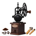 Vintage Manual Coffee Grinder with Cast Iron Ferris Wheel Hand Crank (Espresso Brown (Hexagon Base))