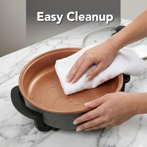 Round Electric Skillet (11.5 Inch - Copper)
