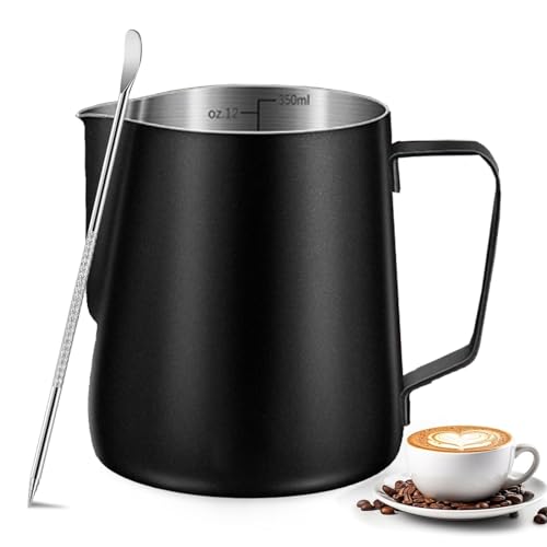 Milk Frothing Pitcher (Black / 11.8 Ounces)