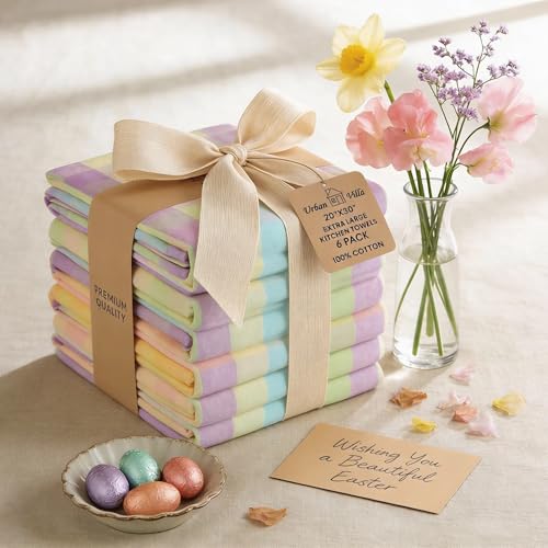 Kitchen Towels Cotton Dish Towels 20”x30” (20" x 30" (Set of 6) / 027 Easter)