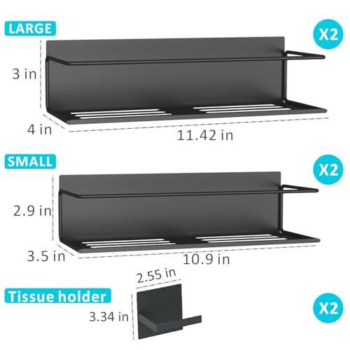 Magnetic Spice Rack For Refrigerator (4 Pack / Matt Black)
