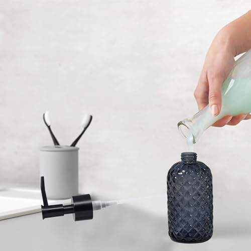 Glass Dish Soap Dispenser for Kitchen (Grayish Blue)