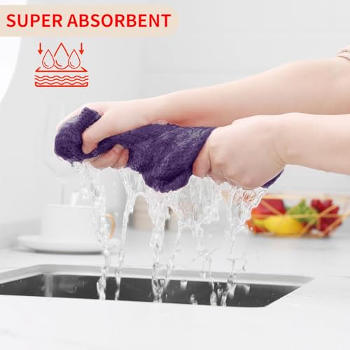 100% Cotton Waffle Weave Kitchen Dish Towels 18 (Eggplant / 13 X 28 - 18 Pack)