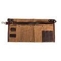 Waterproof Waxed Canvas Tool Apron With the Adjustable Genuine Leather Belt (Khaki)