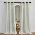 Linen Sheer Sage Green Curtains for Bedroom (36"W x 84"L (Pack of 2) / Sage Green)