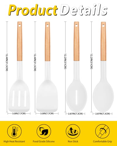 Silicone Cooking Utensils Set (White)