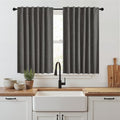 Grey 100% Blackout Short Curtains 45 Inch Long for Cafe Kitchen (Grey / 52"W x 45"L (Pack of 2))