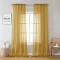 Gold Sheer Curtains 96 Inches Long 2 Panels (Gold / 42"W x 96"L (Pack of 2))