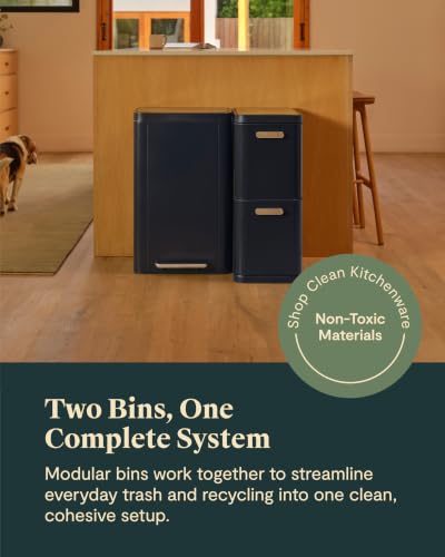 Rectangular Trash and Recycling Duo (Cream)