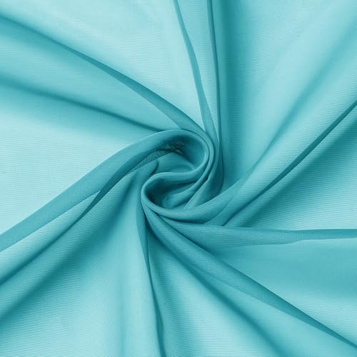 Turquoise Sheer Curtains 54 Inch Length 2 Panels Set (42"W x 54"L (Pack of 2) / Turquoise)