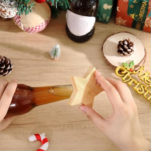 24 Pcs Magnetic Bottle Opener 2.5in DIY Bamboo Star Shape (Star Shape)