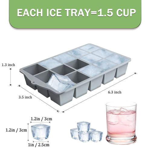 Ice Cube Trays for Freezer (Gray)