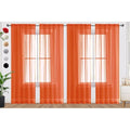 Burnt Orange Sheer Curtains 4 Panels Rod Pocket Semi (Burnt Orange / 52"W x 54"L (Pack of 4))