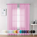 Pink Sheer Curtains 72 Inch Length 2 Panels (Pink / 42"W x 72"L (Pack of 2))