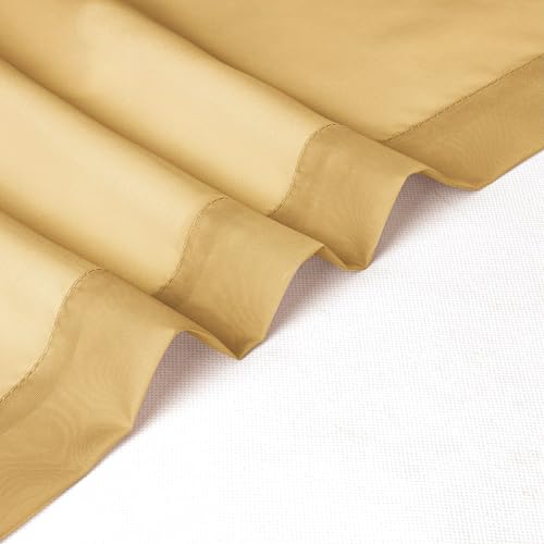 Gold Sheer Curtains 30 inch Length 2 Panels (Gold / 42"W x 30"L (Pack of 2))