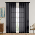 Black Sheer Curtains 84 Inches Long 2 Panel Sets (Black / 42"W x 84"L (Pack of 2))
