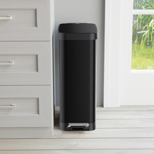 Slim Trash Can with Clorox Odor Protection (Black)