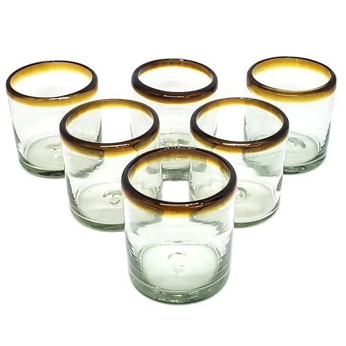 Amber Rim 8 oz DOF Rock Glasses (8 oz DOF Rocks)