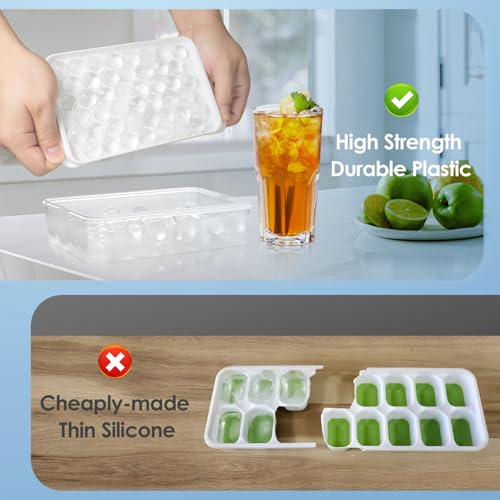 Ice Cube Tray with Lid and Bin (0.8"-2 pack / White)