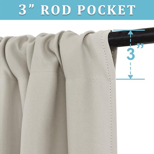 Curtains for Bedroom Living Room Nursery Office 72 inches Long (Natural / 42"W x 72"L (Pack of 2))