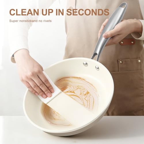 11 Inch Ceramic Nonstick Frying Pan with lid Skillet (11 inch with lid)