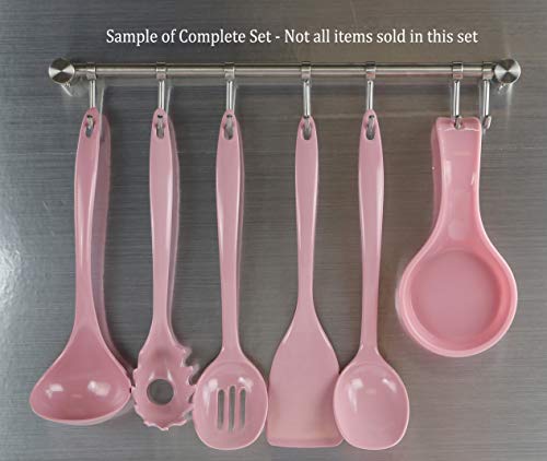 Melamine Soup Ladle Kitchen Utensil (10.5 inch Long, 6pc Set / Pink)