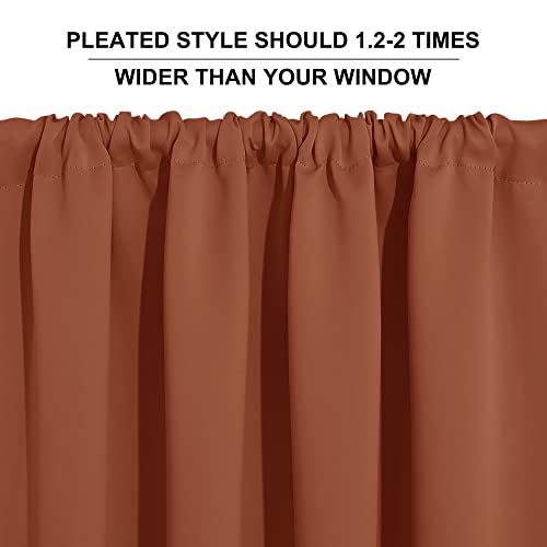 Cafe Blackout Curtains 24 inch Length (Burnt Orange / 29"W x 24"L (Pack of 2))