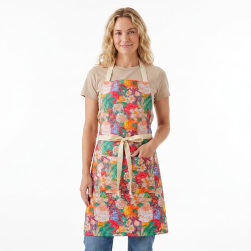 2 Pack Floral Aprons with Pocket (2pack #D)