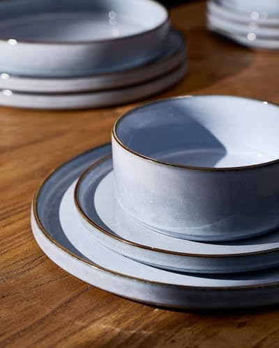 Annecy 16 Piece Dinnerware Set with Pasta Bowls (Reactive Blue / Service for 4 (Include Pasta Bowls))