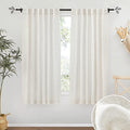 Linen Semi Sheer Curtains 63 inch Length for Living Room Office (Linen / 52"W x 63"L (Pack of 2))