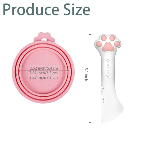 4pcs Cat Wet Food Spoon with Can Lids 3 oz (Pink 1)