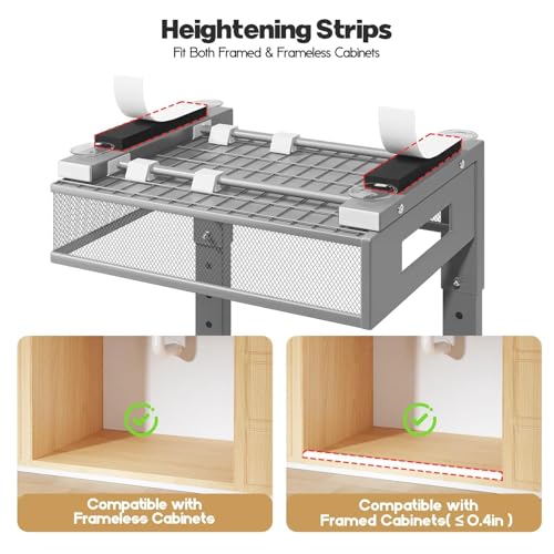 2 Packs 21IN Depth Under Sink Organizer (Gun Gray / 2 Pack-21"Dx11.6"-16.7" H)