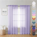 72 Inch Light Purple Sheer Curtains & Panels Set of 2 (Lavender / 40"W x 72"L (Pack of 2))