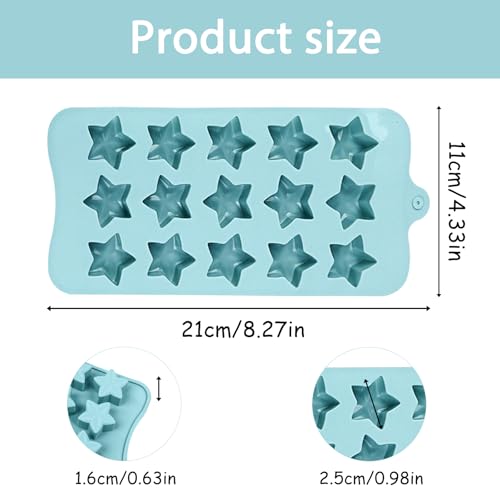 Star Silicone Candy Mold 15 (Blue(QY147))