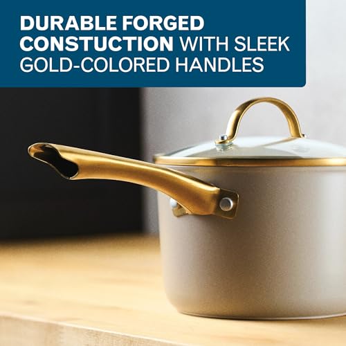 Forged Induction Ceramic Nonstick Sauce Pan (Taupe / 3 Quarts)