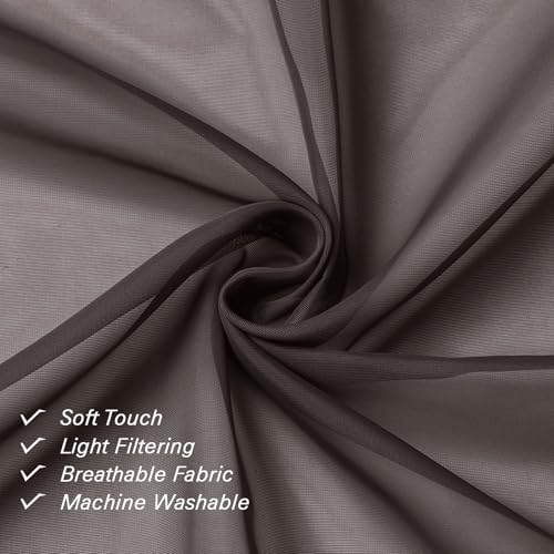 Chocolate Sheer Curtains 78 Inches Long 2 Panels (Chocolate / 42"W x 78"L (Pack of 2))