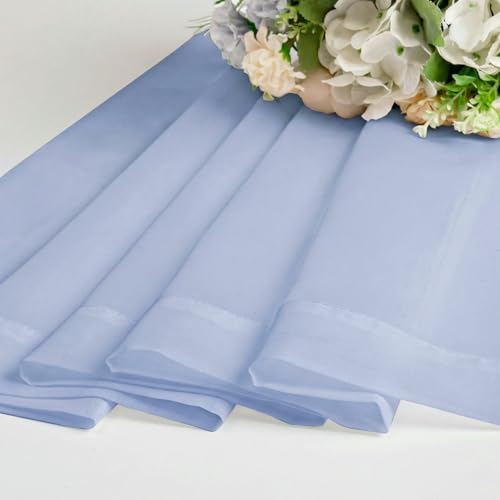 Sheer Curtains 96 inches Long 2 Panels Set for Living Room (Demin / 42"W x 96"L (Pack of 2))