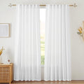White Semi Sheer Curtains 84 inches Long for Living Room Bedroom (White / 52"W x 84"L (Pack of 2))