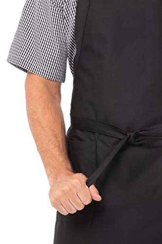 Unisex Cross Back Bib Apron (Black)