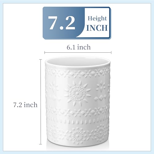 7.2" Ceramic Utensil Holder (White / 7.2" (Single))